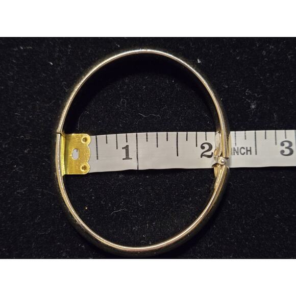 Vintage Whiting & Davis Co Mesh Bags Gold Hinged Bangle Bracelet - Picture 6 of 6